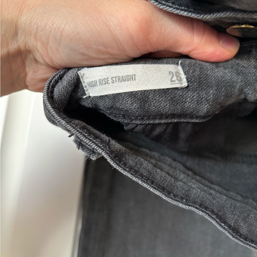 High Rise Straight Gray Jeans - Picture 3 of 3